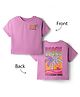Vitamins 100% Cotton Knit Drop Shoulder Half Sleeves Beach Theme Front & Back Printed T-Shirt - Lilac