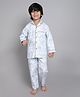 Little Clothing Cotton Woven Full Sleeves Floral Swirl Printed Coordinating Shirt & Pajama Night Suit - Sky Blue