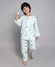Little Clothing Cotton Woven Full Sleeves Vehicles Printed Coordinating Kurta & Pajama Night Suit - White