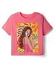 Vitamins Cotton Knit Half Sleeves T-Shirt With Girl & Floral Print - Light Pink