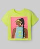 Vitamins 100% Cotton Knit Drop Shoulder Half Sleeves Printed T-Shirt - Lime Green