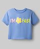 Vitamins 100% Cotton Knit Drop Shoulder Half Sleeves Floral Printed T-Shirt - Light Blue