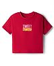 Vitamins 100% Cotton Knit Drop Shoulder Half Sleeves Beach Theme Printed T-Shirt - Red