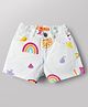 Vitamins Cotton Woven Above Knee Length Shorts With Rainbow & Fruit Print - Off White