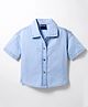Vitamins Cotton Woven Half Sleeves Solid Color Denim Shirt - Light Blue