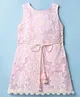 Vitamins Cotton Woven Sleeveless Floral Embroidered Frock - Light Pink