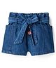 Vitamins 100% Cotton Above Knee Length Washed Shorts With Belt - Navy Blue