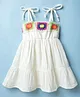 Vitamins 100% Cotton Woven Sleeveless Frock With Crochet - OffWhite