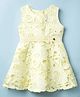 Vitamins 100% Cotton Woven Sleeveless Frock With Floral Design - Light Yellow