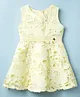 Vitamins 100% Cotton Woven Sleeveless Frock With Floral Design - Light Yellow