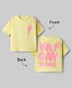Vitamins 100% Cotton Knit Drop Shoulder Half Sleeves Beach Theme Printed T-Shirt - Yellow