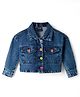 Vitamins 100% Cotton Woven Full Sleeves Washed Denim Jacket - Blue