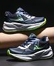 asian Colour Blocked Lace Up Shoes - Navy Slate & Pea Green