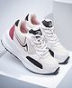 asian Colour Blocked Lace Up Shoes - Off White & Burgundy
