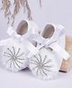 Coco Candy Fur Detailed & Stones Applique Tie Up Booties -   White