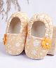 Coco Candy Floral Applique Detailed Booties - Yellow
