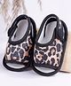 Coco Candy Leopard Printed Velcro Closure Sandals - Black