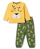 Babyhug Cotton Knit Full Sleeves Animal Printed T-Shirt & Pyjama Night Suit - Yellow