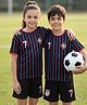 Pine Active Knit Half Sleeves Striped T-Shirt & Shorts Set - Black