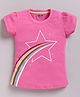 Kidcity Cotton Knit Half Sleeves Star Printed Top - Pink