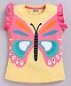 Kidcity Cotton Knit Sleeveless Butterfly Printed Top - Yellow
