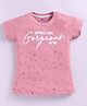 Kidcity Cotton Knit Half Sleeves Gorgeous Text Printed Top - Pink