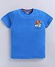 Kidcity Cotton Sinker Knit Half Sleeves Float Away Text Printed Tee - Royal Blue