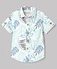 JASH KIDS Cotton Woven Leaf Printed Shirts Half Sleeves Offwhite 4-5 Years