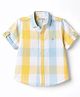 JASH KIDS Cotton Knit Half Sleeves Checks Shirt - Yellow