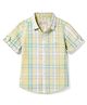JASH KIDS Cotton Woven Shirt Half Sleeves Checks Lemon/Light Yellow 18-24 Months