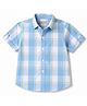 JASH KIDS Cotton Knit Half Sleeves Checks Shirt - Blue