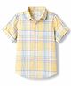 JASH KIDS Cotton Knit Half Sleeves Checked Shirt - Yellow