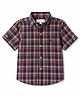 JASH KIDS Cotton Knit Half Sleeves Checked Shirt - Navy Blue