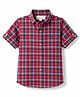 JASH KIDS Cotton Knit Half Sleeves Checked Shirt - Red