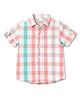 JASH KIDS Cotton Knit Half Sleeves Checks Shirt - Peach