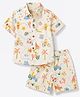 JASH KIDS Cotton Knit Half Sleeves Shirt & Shorts Printed Co-Ord Set - Cream