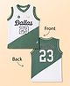 Pine Active Sleeveless Knit Sports T-Shirt with Front & Back Print -  White & Green