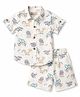 JASH KIDS Cotton Knit Half Sleeves Shirt & Shorts Set Dino Print - Blue