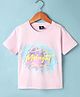 Wingsfield Half Sleeves Typography Puff Printed Tee - Pink