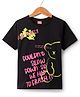Wingsfield Half Sleeves Typography Printed Top - Black