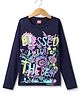 Wingsfield Half Sleeves Floral Printed Top - Navy Blue