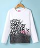 Wingsfield Full Sleeves Graffiti Style Typography Printed Top - White