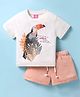 Wingsfield Half Sleeves Toucan Printed Tee & Shorts Set - Cream