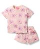 Wingsfield Half Sleeves Floral Printed Coordinating Top & Shorts Set - Multi Colour