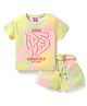 Wingsfield  Half Sleeves Tie Dye & Typography Printed Coordinating Tee & Shorts Set - Multi Colour