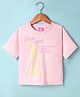 Wingsfield Half Sleeves Statue Of Liberty Puff Printed Top - Pink
