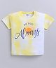 Kidcity Cotton Knit Half Sleeves Be You Always Text Printed Tie Dye Top - White