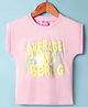 Wingsfield Half Sleeves Typography Puff Printed Top - Pink