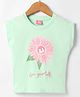 Wingsfield Sleeveless Floral Puff Printed Top - Green