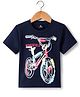 Wingsfield Half Sleeves BMX Bike Printed Tee - Navy Blue